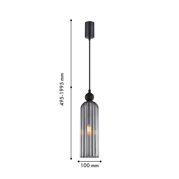 F-Promo 4367-1P, подвес, D100xH495/1995, 1xE14x40W, excluded, изображение 2
