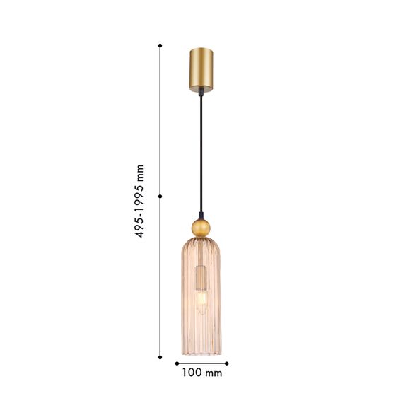 F-Promo 4368-1P, подвес, D100xH495/1995, 1xE14x40W, excluded, изображение 2