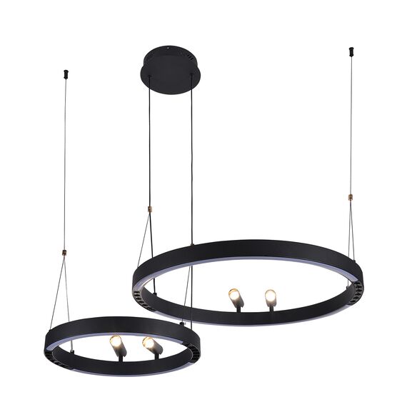F-Promo 4474-2P, подвесная люстра, D830xH1000/1800, LEDx53W + LEDx33W + 4xLEDx3W, 2075LM, 3000-6500K, included, remote control