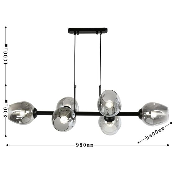Favourite 2361-6P, подвесная люстра, L980xW400xH300/1300, 6xE27x40W, excluded, изображение 3