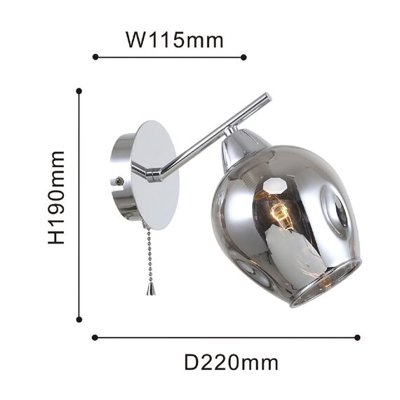 F-Promo 2657-1W, настенный светильник, D220xW115xH190, 1xE14x40W, excluded, switch, изображение 3