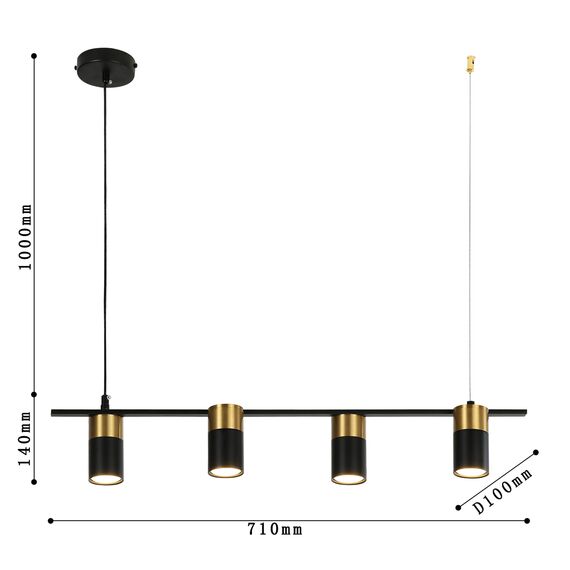 Favourite 2825-4P, подвесная люстра, L710xW100xH140/1140, 4xGU10x35W, included, изображение 3