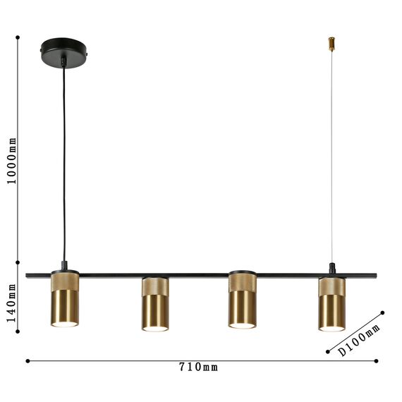 Favourite 2827-4P, подвесная люстра, L710xW100xH140/1140, 4xGU10x35W, included, изображение 5
