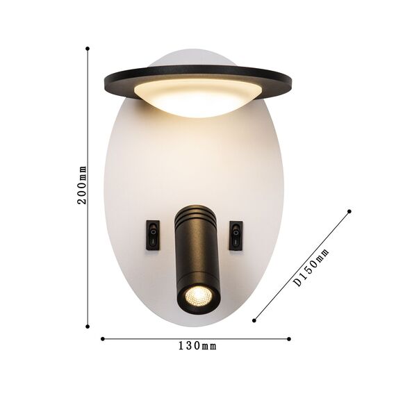 Favourite 4065-2W, настенный светильник, D150xW130xH200, 1xLEDx3W + 1xLEDx5W, 640LM, 4000K, included, switch, USB, изображение 3