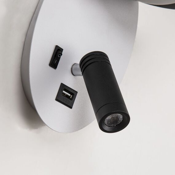 Favourite 4065-2W, настенный светильник, D150xW130xH200, 1xLEDx3W + 1xLEDx5W, 640LM, 4000K, included, switch, USB, изображение 4