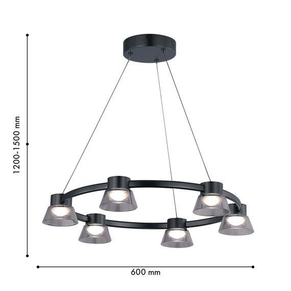 Favourite 4247-6P, подвесная люстра, D600xH1200/1500, 6xLEDx5W, 720LM, 4000K, included, изображение 2