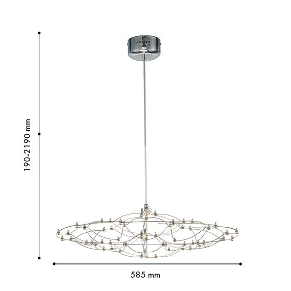 Favourite 4305-6P, подвесная люстра, D585xH190/2190, LEDx23W, 5300LM, 3000K/4500K/6000K, included, remote control, изображение 4