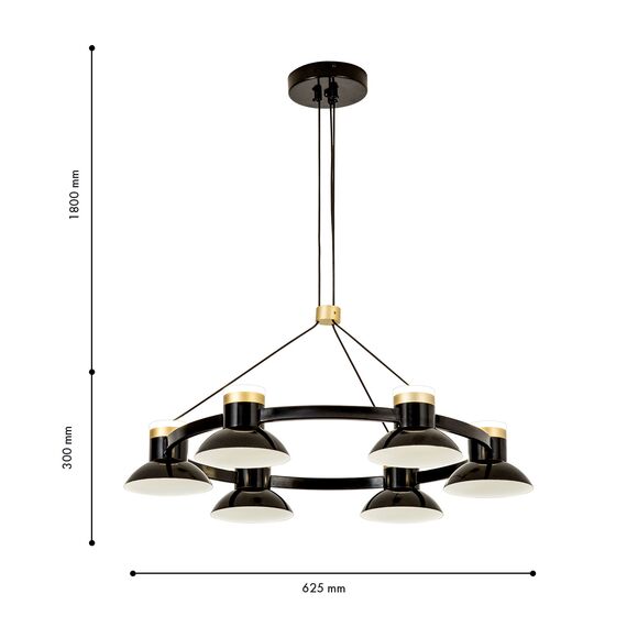 Favourite 4516-6P, подвесная люстра, D625xH300/1800, 6xLEDx10W, 4800LM, 4000K, included, изображение 3