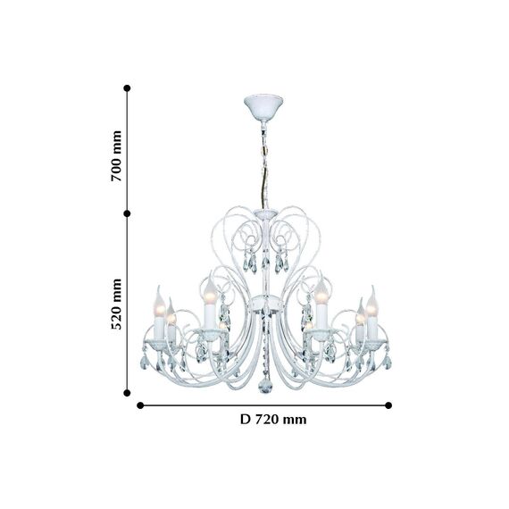 F-Promo 2157-8P, люстра подвесная, D720xH520/1220, 8xE14x40W, excluded, изображение 4