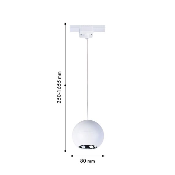 Favourite 4228-1P, трековый светильник, D80xH1650, LEDx8W, 42V, 400LM, 3000-6000K, CRI>90, included, изображение 2