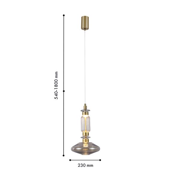 Favourite 4239-1P, подвес, D230xH540/1800, LEDx12W, 1040LM, 4000K, included, изображение 2