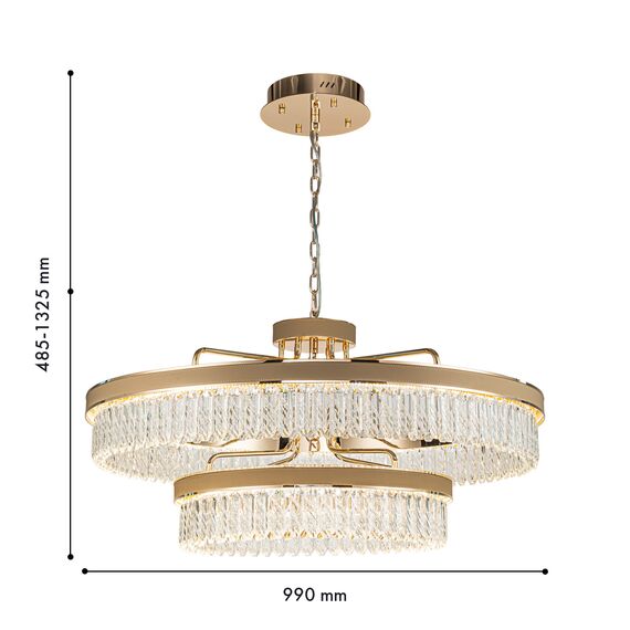 Favourite 4304-10P, подвесная люстра, D990xH485/1325, LEDx180W, 7640LM, 3000K/4000K/6000K, included, изображение 3