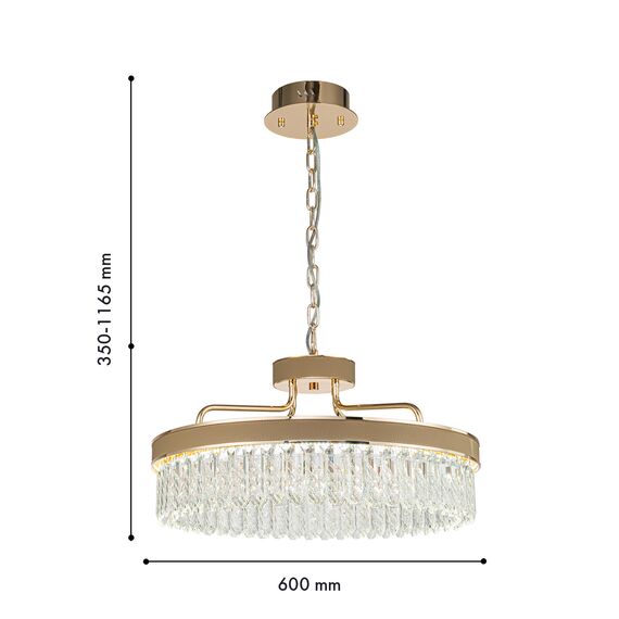 Favourite 4304-6P, подвесная люстра, D600xH350/1165, LEDx60W, 3650LM, 3000K/4000K/6000K, included, изображение 3