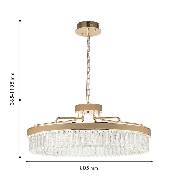 Favourite 4304-8P, подвесная люстра, D805xH365/1185, LEDx80W, 4200LM, 3000K/4000K/6000K, included, изображение 3