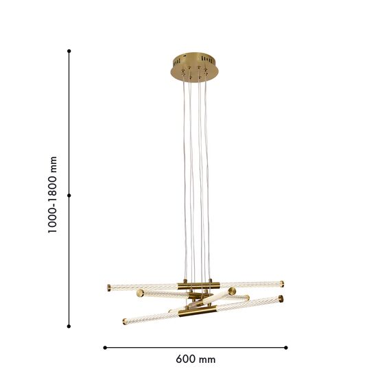 F-Promo 4469-4P, подвесная люстра, D600xH1000/1800, LEDx32W, 4060LM, 4000K, included, изображение 3