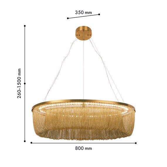 Favourite 4491-8P, подвесная люстра, L800xW350xH260/1500, LEDx40W, 1100LM, 4000K, included, изображение 2