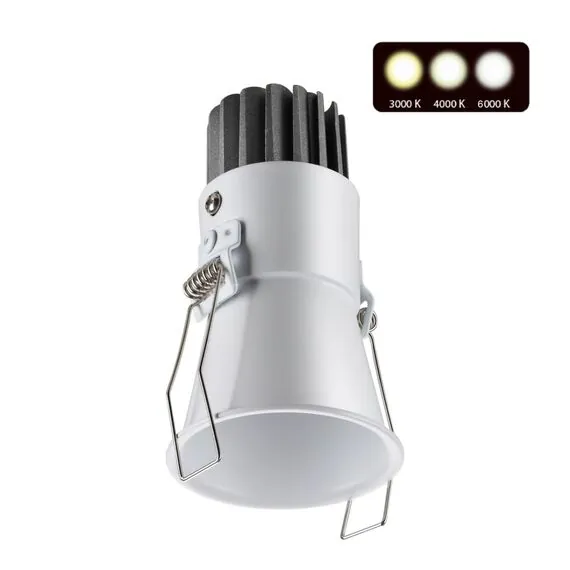NOVOTECH 358906 SPOT NT22 268 белый Встраиваемый светодиодный светильник с переключателем цветовой температуры IP20 LED 3000К\4000К\6000К 7W 220V LANG