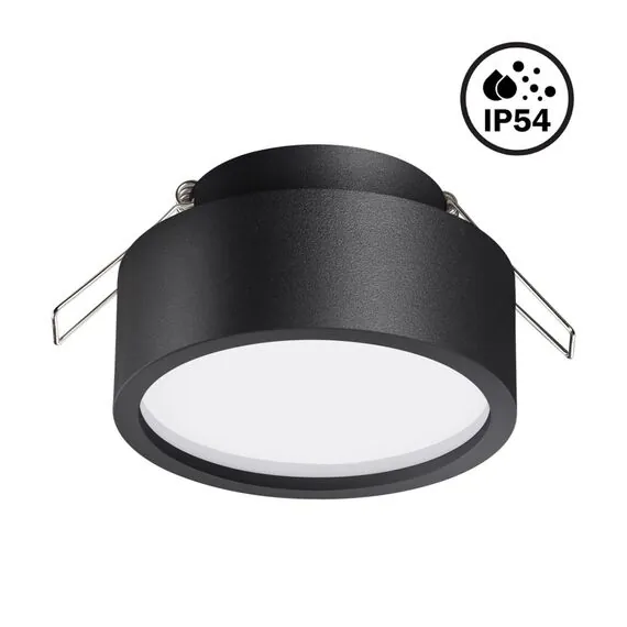 NOVOTECH 358904 SPOT NT22 337 черный Встраиваемый влагозащищенный светильник IP54 LED 4000K 10W 220V MAY