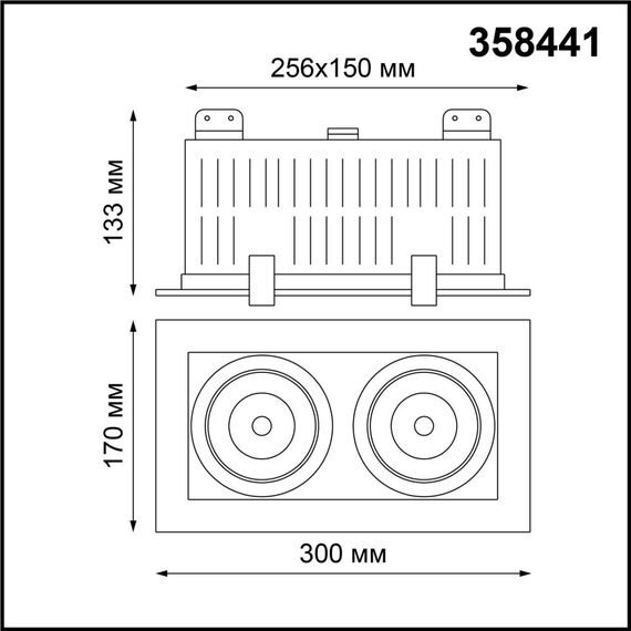 NOVOTECH 358441 SPOT NT20 288 бел/черн Встраиваемый карданный светильник IP20 LED 4000К 2*24W 100-265V GESSO, изображение 2