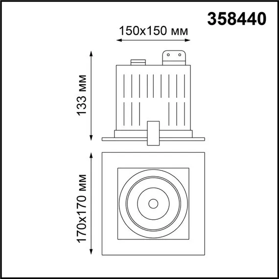 NOVOTECH 358440 SPOT NT20 288 белый/черн Встраиваемый карданный светильник IP20 LED 4000К 24W 100-265V GESSO, изображение 2