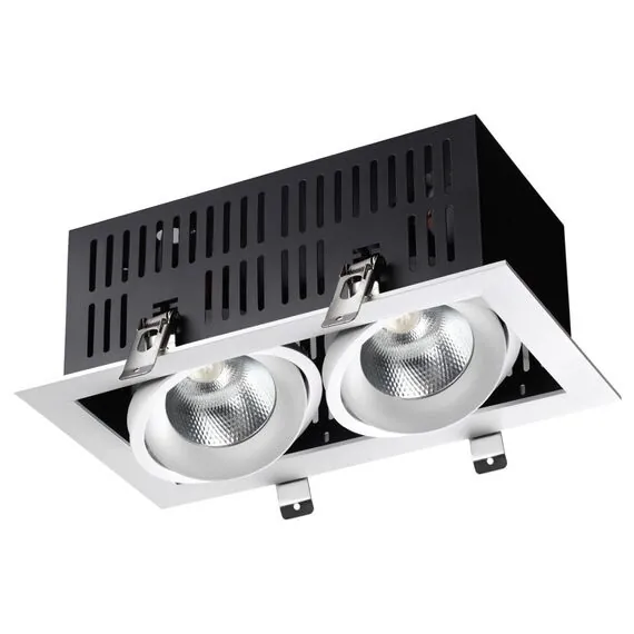 NOVOTECH 358441 SPOT NT20 288 бел/черн Встраиваемый карданный светильник IP20 LED 4000К 2*24W 100-265V GESSO