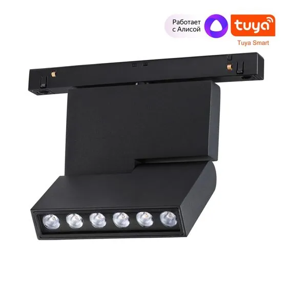 NOVOTECH 359494 SHINO NT24 000 черный Трековый низковольт. Светильник диммир. со сменой цв.температуры, пульт ДУ/Tuya Smart Life IP20 LED 12W 48V 3000-6500K FLUM
