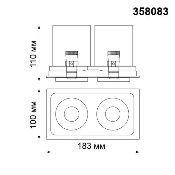 NOVOTECH 358083 SPOT NT19 281 белый/черный Встраиваемый светильник IP20 LED 3000К 24W 220V LANZA, изображение 2