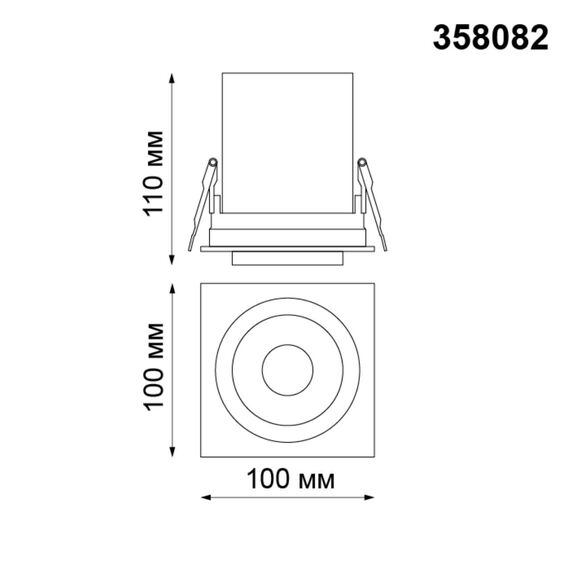 NOVOTECH 358082 SPOT NT19 281 белый/черный Встраиваемый светильник IP20 LED 3000К 12W 220V LANZA, изображение 2