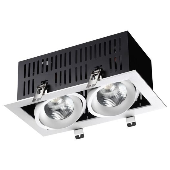 NOVOTECH 358441 SPOT NT20 288 бел/черн Встраиваемый карданный светильник IP20 LED 4000К 2*24W 100-265V GESSO