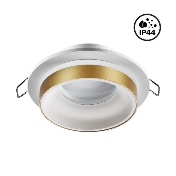 NOVOTECH 370783 SPOT NT21 334 белый/золото Светильник встраиваемый влагозащищенный IP44 GU10 9W 220V WATER