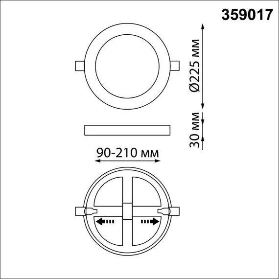 NOVOTECH 359017 SPOT NT23 296 черный Светильник встраиваемый светодиодный (три сценария работы) IP20 LED 4000К 18W+6W 100-265V 1680Лм SPAN, изображение 2