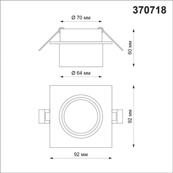 NOVOTECH 370718 SPOT NT21 319 белый Светильник встраиваемый IP20 GU10 9W 235V LIRIO, изображение 2