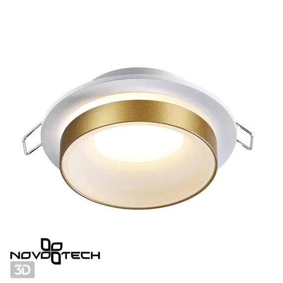 NOVOTECH 370783 SPOT NT21 334 белый/золото Светильник встраиваемый влагозащищенный IP44 GU10 9W 220V WATER, изображение 4