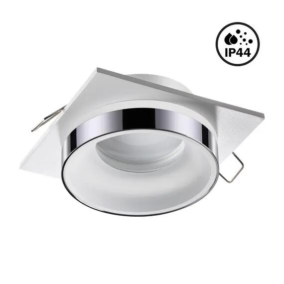 NOVOTECH 370786 SPOT NT21 334 белый/хром Светильник встраиваемый влагозащищенный IP44 GU10 9W 220V WATER