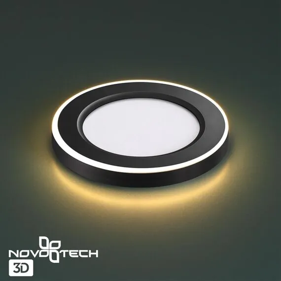 NOVOTECH 359019 SPOT NT23 298 черный Светильник встраиваемый светодиодный (три сценария работы) IP20 LED 3000К 6W+3W 100-265V 630Лм SPAN, изображение 5