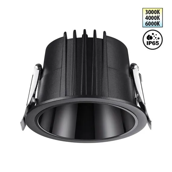 NOVOTECH 359427 SPOT NT24 000 черный Светильник встраиваемый с переключателем цв. температуры IP65 LED 15W 170-265V 3000К\4000К\6000К LANG