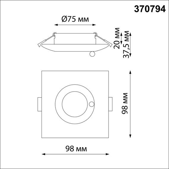 NOVOTECH 370794 SPOT NT21 336 хром Светильник встраиваемый влагозащищенный IP44 GU10 50W 220V WATER, изображение 2