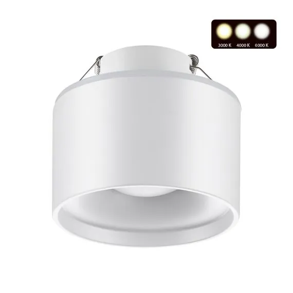NOVOTECH 358961 SPOT NT22 272 белый Светильник встраиваемый с переключ. цв. температуры IP20 LED 3000К\4000К\6000К 12W вниз + 3W вверх 110-265V GIRO