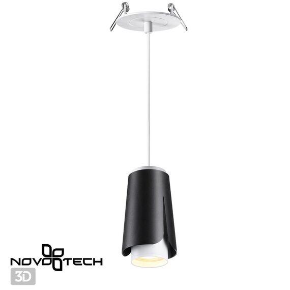 NOVOTECH 370830 SPOT NT22 315 черный Светильник встраиваемый, провод 2м IP20 GU10 9W 220V TULIP, изображение 4