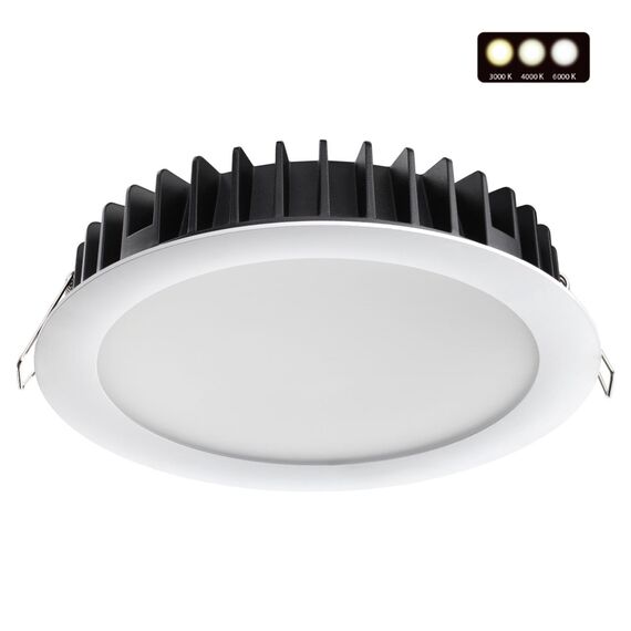 NOVOTECH 358955 SPOT NT22 270 белый Встраиваемый светодиодный светильник с переключателем цветовой температуры IP20 LED 3000К\4000К\6000К 20W 220V LANTE