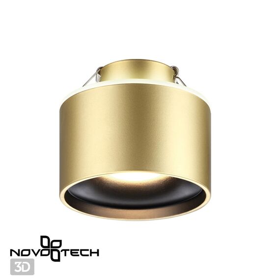 NOVOTECH 358963 SPOT NT22 272 бронза св. Светильник встраиваемый с переключ. цв. температуры IP20 LED 3000К\4000К\6000К 12W вниз + 3W вверх 110-265V GIRO, изображение 4