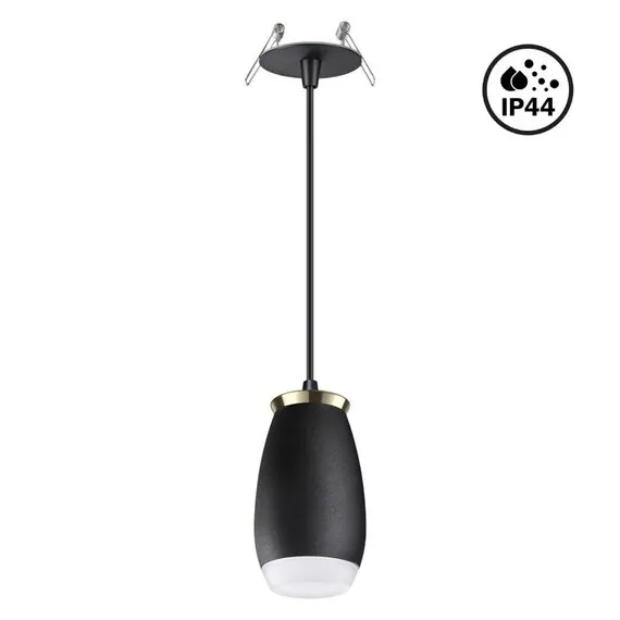 NOVOTECH 370913 SPOT NT22 331 черный/золото Светильник встраиваемый влагозащищенный IP44 GU10 9W 220V GENT