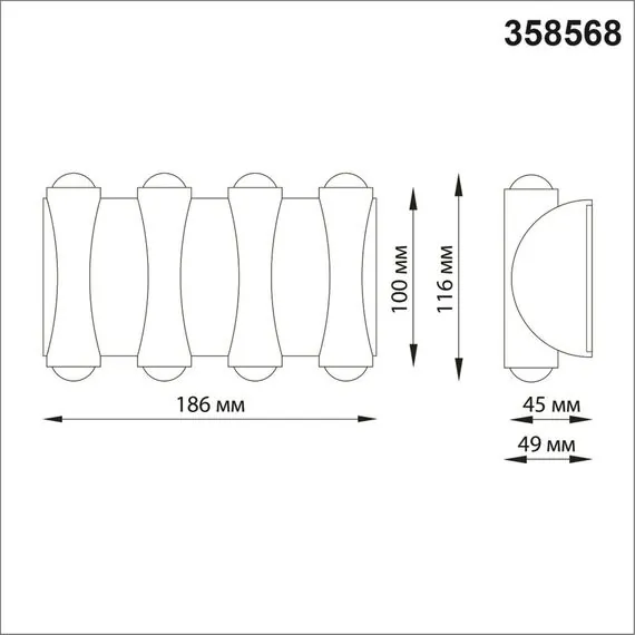 NOVOTECH 358568 STREET NT21 374 темно-серый Ландшафтный настенный светильник IP54 LED 4000K 8W 85-265V CALLE, изображение 2