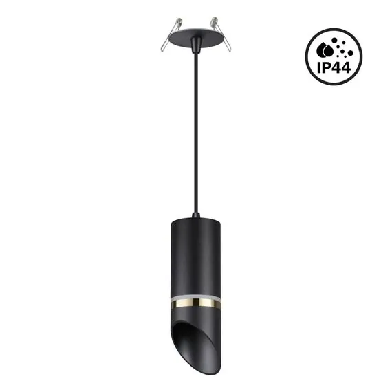 NOVOTECH 370907 SPOT NT22 330 черный/золото Светильник встраиваемый влагозащищенный IP44 GU10 9W 220V DELTA
