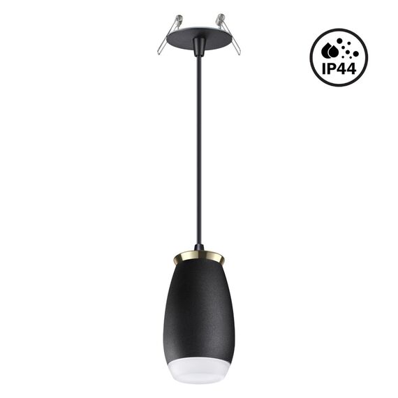 NOVOTECH 370913 SPOT NT22 331 черный/золото Светильник встраиваемый влагозащищенный IP44 GU10 9W 220V GENT