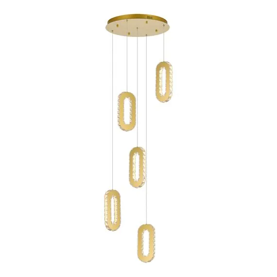 ST LUCE SL6506.203.05 Светильник подвесной ST-Luce Золотистый/Золотистый, Прозрачный LED 5*9W 3000K