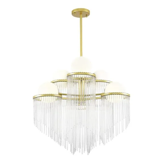 ST LUCE SL1511.203.06 Люстра подвесная ST-Luce Золотистый/Белый E27 6*60W