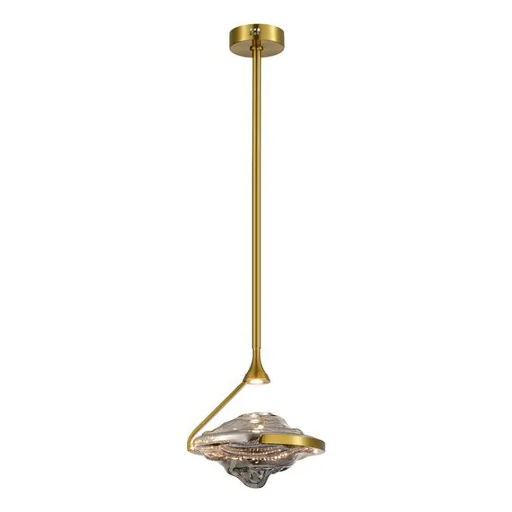 ST LUCE SL6115.303.01 Светильник подвесной ST-Luce Латунь/Дымчато-Серый LED 1*19W 3000K