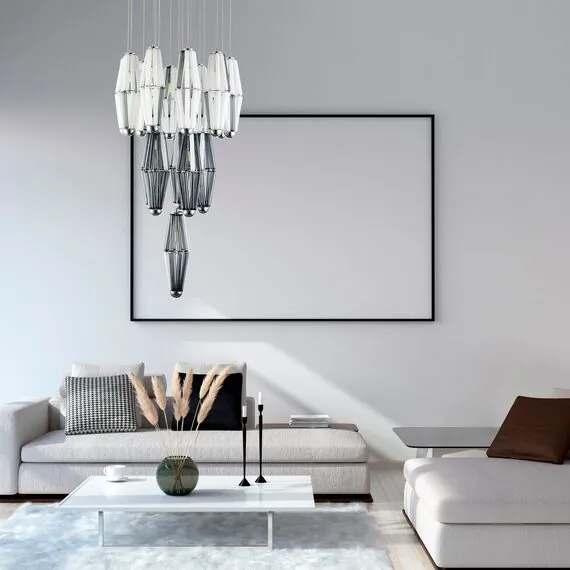 ST LUCE SL1242.103.16 Светильник подвесной ST-Luce Хром/Дымчатый, Молочный G9 16*5W 4000K, изображение 4