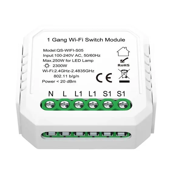 ST LUCE ST9000.500.01C WI-FI реле 1 канал,250W, IP20, L46xW46xH18, 230V, Белый, изображение 2